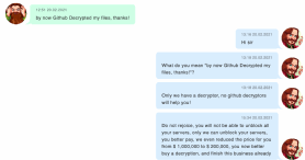 screenshot d'un message d'une victime ayant pu déchiffré ses données