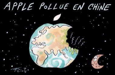 Dessin: Le dessin de François Cointe - Apple pollue en Chine