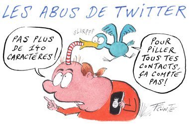 Dessin: Le dessin de François Cointe - Les abus de Twitter