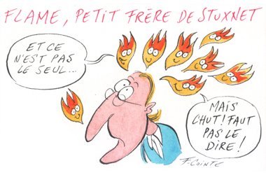 Dessin: Le dessin de François Cointe - Flame et Stuxnet