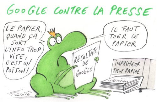 Dessin: Le dessin de François Cointe : Google contre la presse