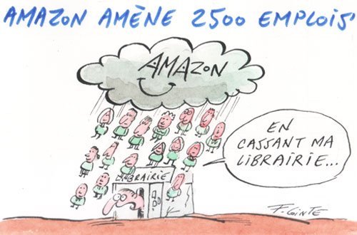 Dessin: Le dessin de François Cointe - les emplois d'Amazon