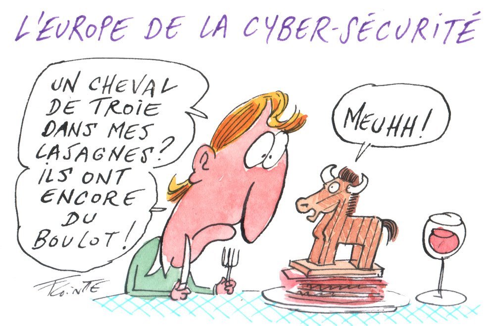 Dessin: Le dessin de François Cointe - Cyber-sécurité en Europe