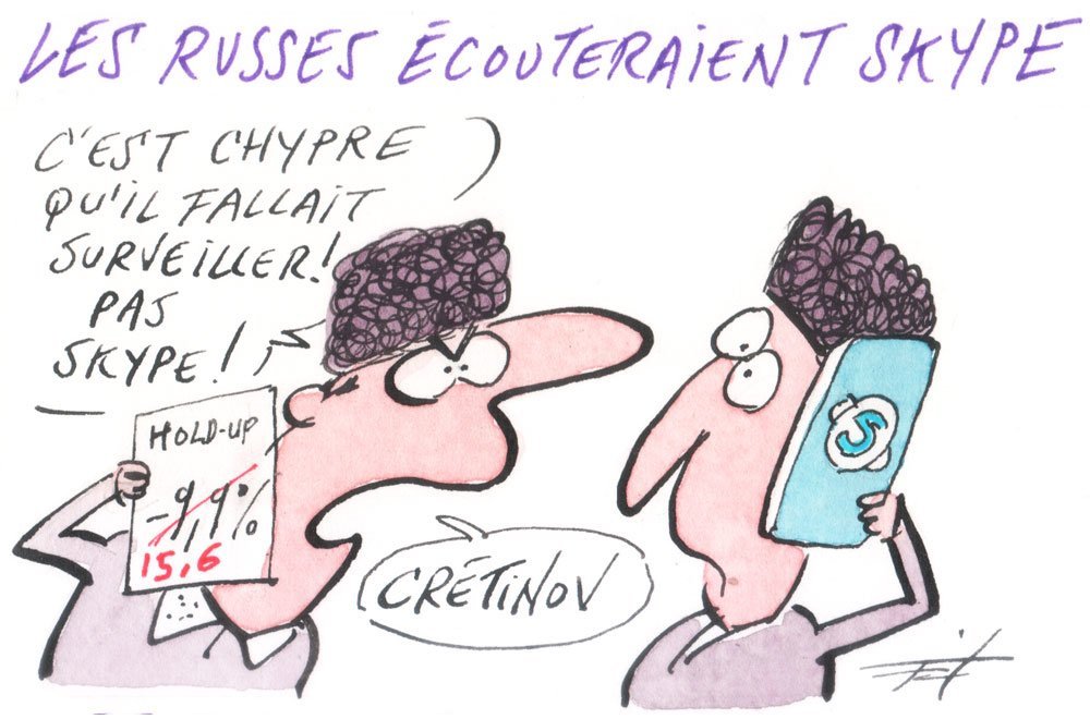 Dessin: Le dessin de François Cointe - Skype espionné