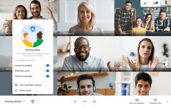 Safety Locks dans Google Meet