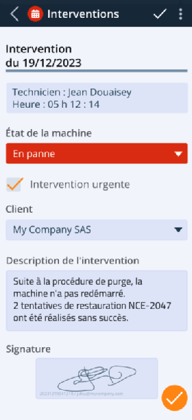 Une applications de maintenance développée avec Flexio