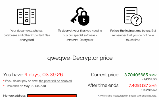 Screenshot : exemple d'une victime de Sodinokibi exhibée par Revil