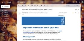 The British Library has now begun to inform readers affected by the data breach via email