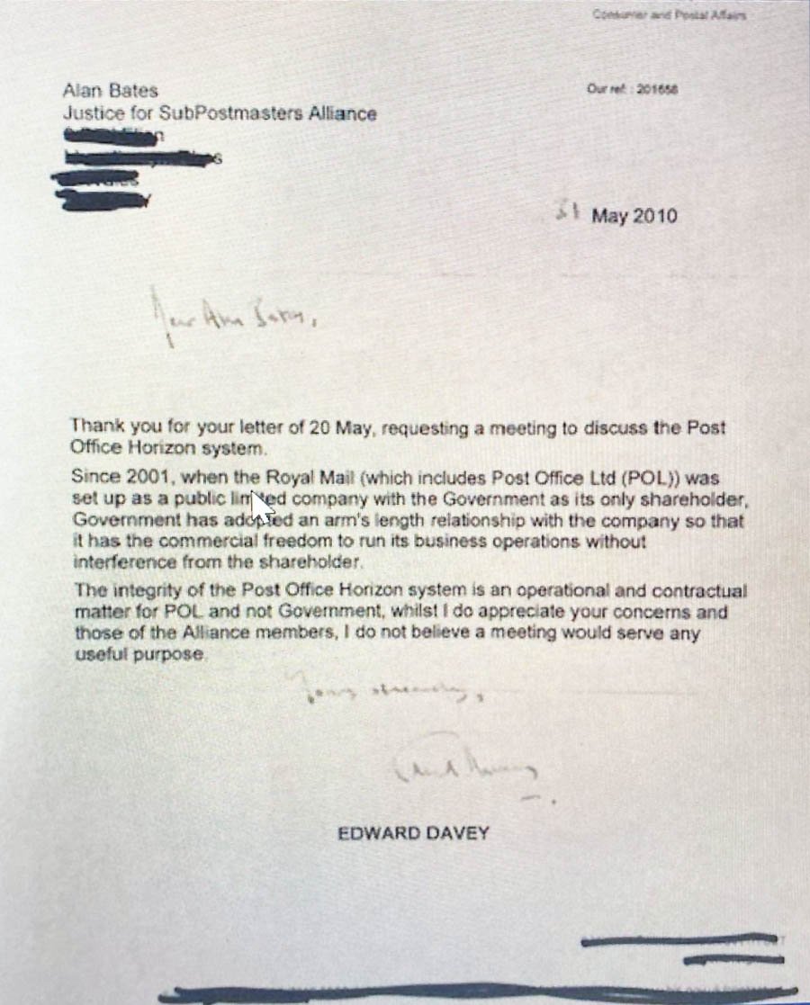 Post Office CEO refused to meet government minister without her lawyer