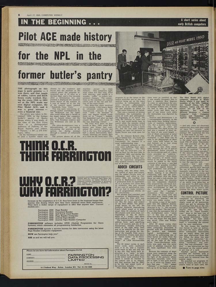 April 24, 1969: Leo 1 – the story of a revolution - Computer Weekly@50 ...