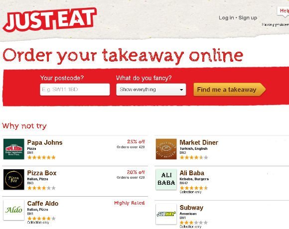 just eat previous orders