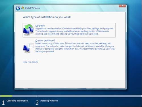 comment si vous souhaitez réinstaller la version de mise à niveau de Windows 7