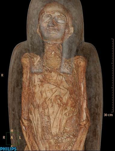 Showing Meresamun inside the coffin - Photos: 3000 year old mummy seen ...