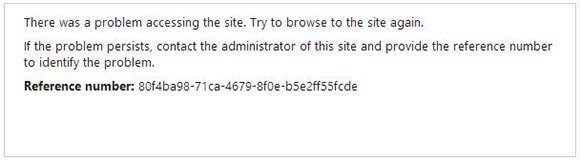 Error message