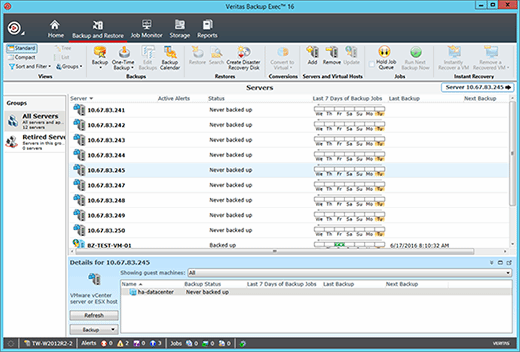 storage pool choice not showing symantec backup exec 2014