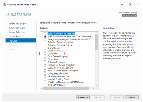 Add container feature