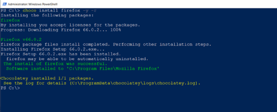 Chocolatey installing Mozilla Firefox