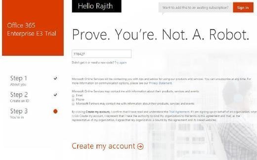 office 365 e3 free trial