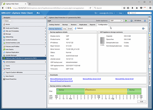Backup appliance details
