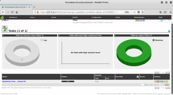 What a user sees during a validation scan