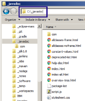 Javadoc folder