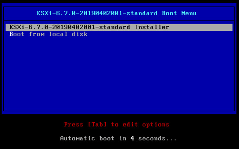 install vmware esxi from usb