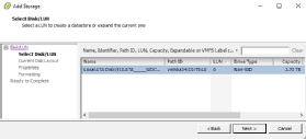 Select the new storage device.