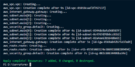 Apply a Terraform configuration.