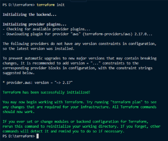 Initialize the Terraform configuration.