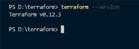 Use terraform -version to view the Terraform version in use.