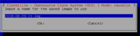 Naming the backup image in Clonezilla