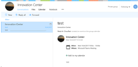 The Office 365 Groups menu
