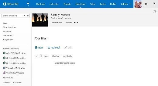 Office 365 Groups interface