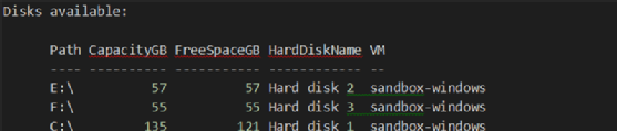 Hard disk information.