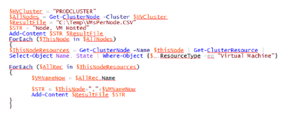 Script to target cluster nodes