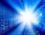 Binary code and blue light