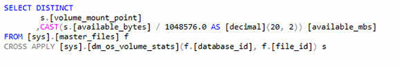 Getting drive free-space information on a SQL Server instance