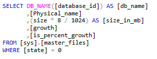 Monitoring database growth and files in SQL Server
