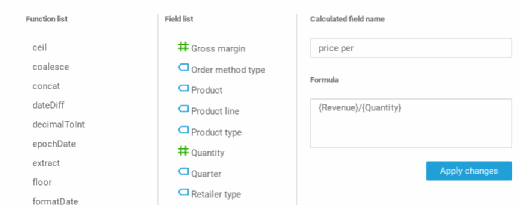 Amazon QuickSight lets you define calculated fields.
