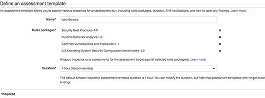 Specify configurations for an assessment run.