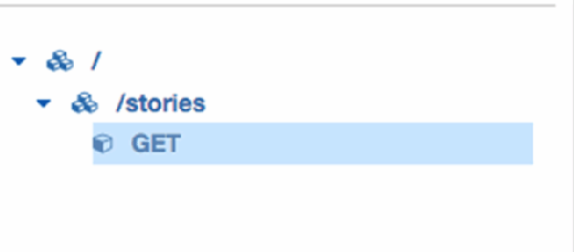 Custom API configured to GET stories.