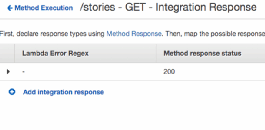 Add an integration response.