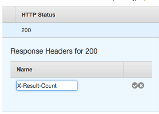 View the response header for the 200-level status code.