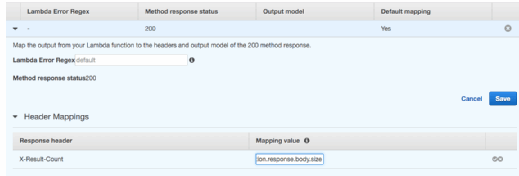 Map the output from the Lambda function.