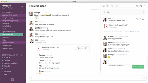 the Slack desktop experience