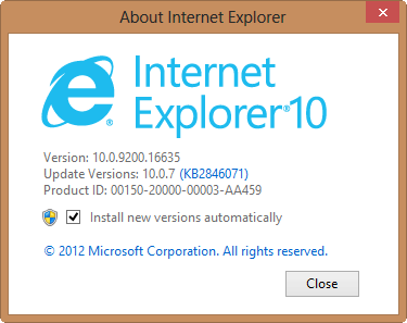 The checkbox to update IE can be misleading