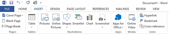 The task bar contains the Apps for Office dropdown menu.
