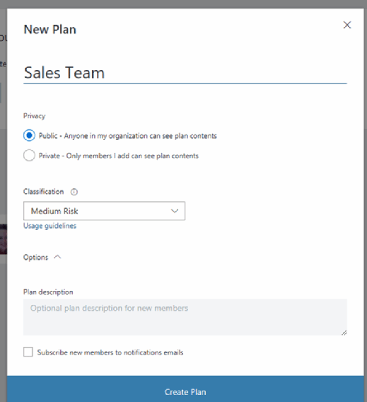 Office 365 Groups plan