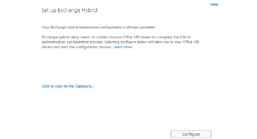 Click Configure to continue