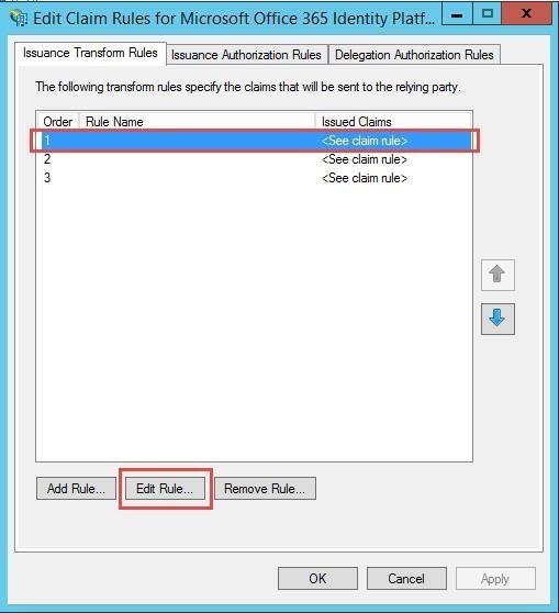 Edit Rule in AD FS Management Console